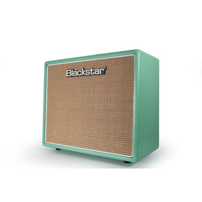 Right angled view of a Blackstar Studio 10 6L6 Valve Combo, Surf Green