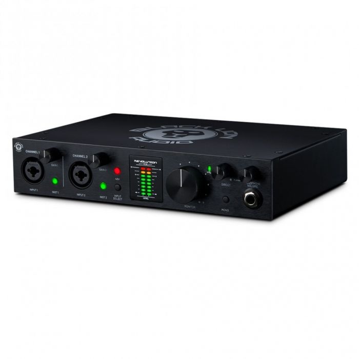 <Black Lion Revolution 2x2 USB-C Audio Interface Right Angle