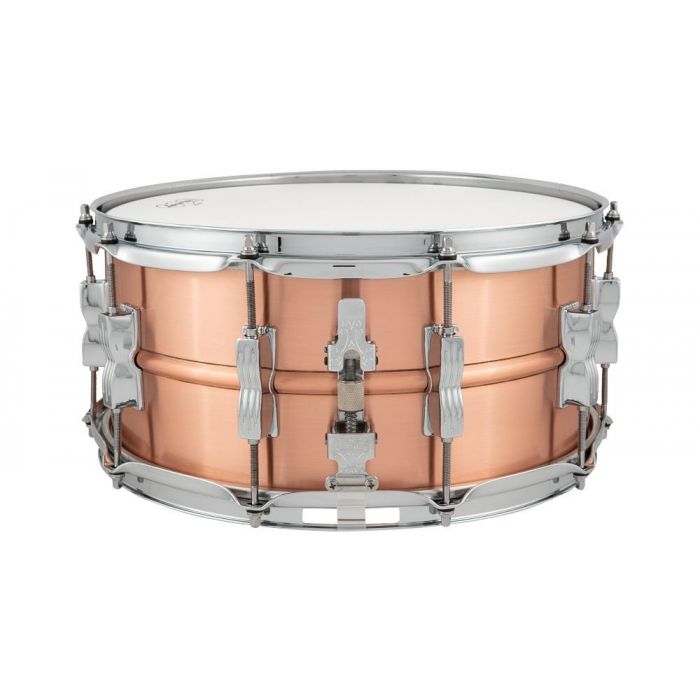 Side view of the Ludwig Acro Copper Snare Drum