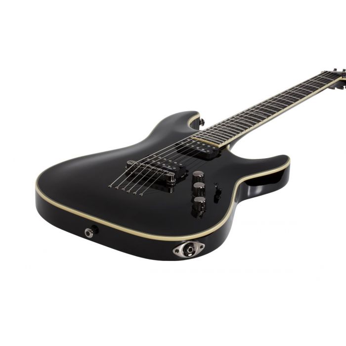 Angled body view of the Schecter C-1 Blackjack