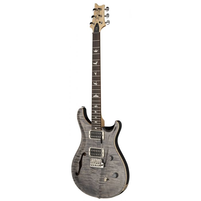Right angled view of a PRS CE24 Semi-Hollow Electric Guitar, Faded Gray Black