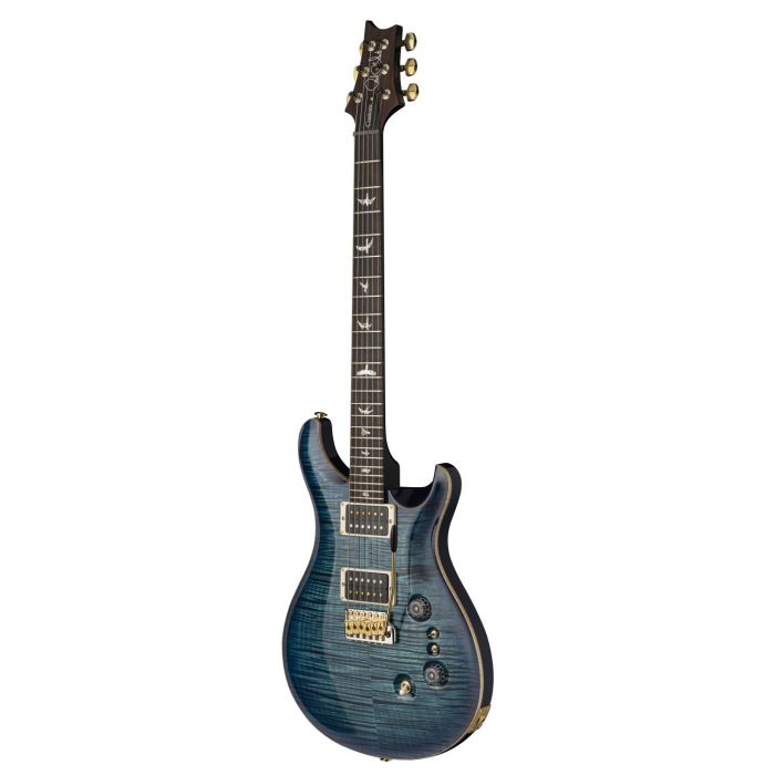 Right angled view of a PRS Custom 2408 Electric Guitar, Cobalt Blue