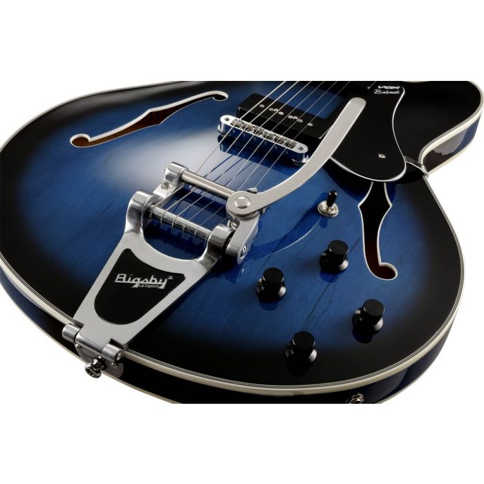 Vox Bobcat V90 Semi Hollow Guitar with Bigsby in Sapphire Blue Zoom