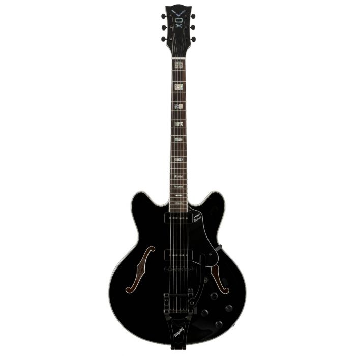 Vox Bobcat V90 Semi Hollow Guitar with Bigsby in Jet Black Front