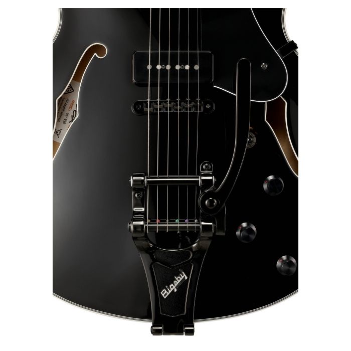 Vox Bobcat V90 Semi Hollow Guitar with Bigsby in Jet Black Zoom