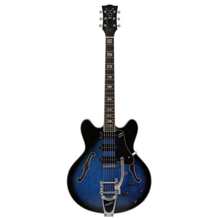 Vox Bobcat S66 Semi Hollow Guitar with Bigsby in Sapphire Blue Front