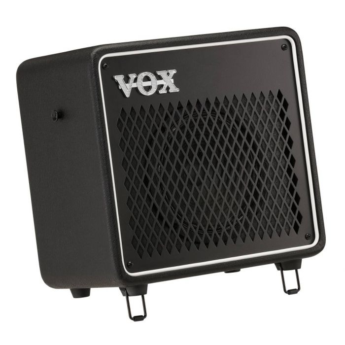 Slanted view of the Vox VMG-50 SET Mini Go Series 50 Watt Set Includes Vfs3 Footwitch