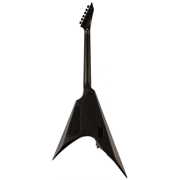Rear view of a ESP LTD Arrow NT Black Metal Electric Guitar, Black Satin