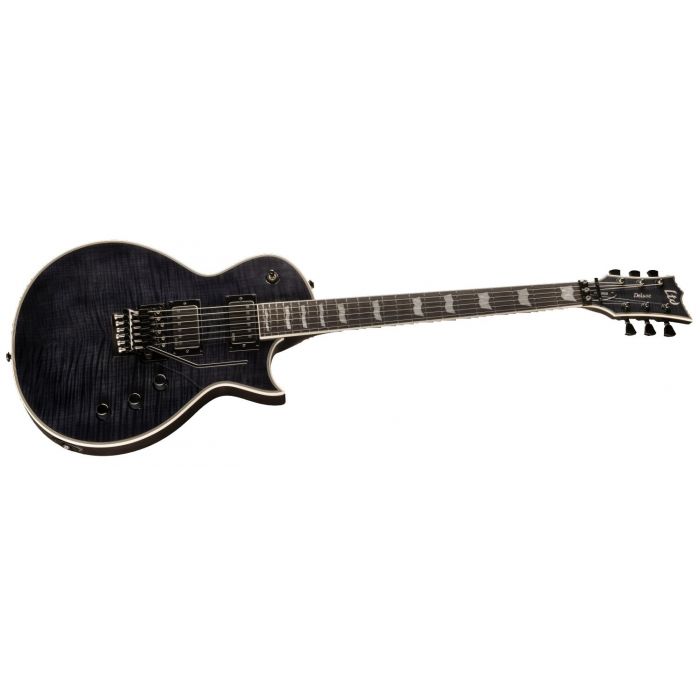 Right angled view of an ESP LTD EC-1000 FR Electric Guitar, See Thru Black