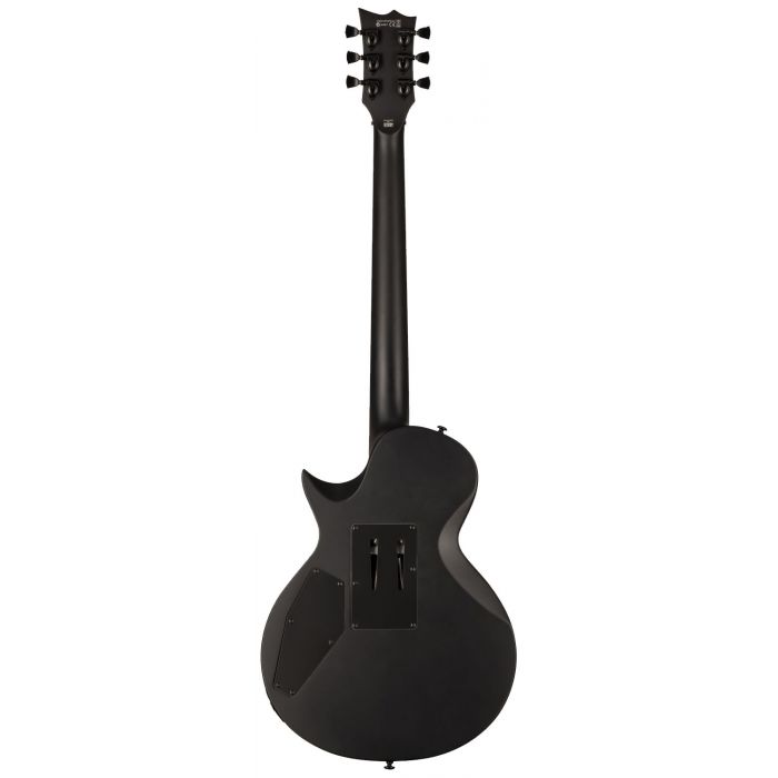 Full rear view of an ESP LTD EC-FR Black Metal Electric Guitar, Black Satin