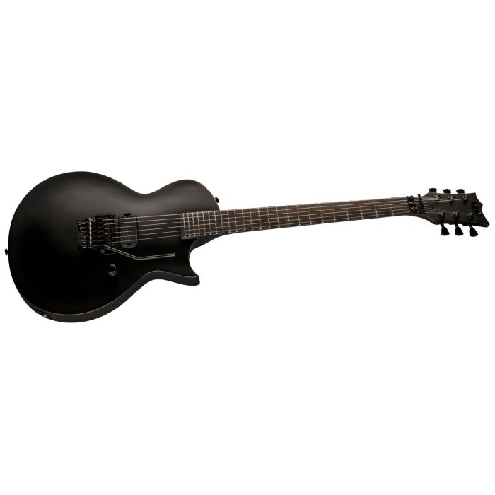 Right angled view of an ESP LTD EC-FR Black Metal Electric Guitar, Black Satin