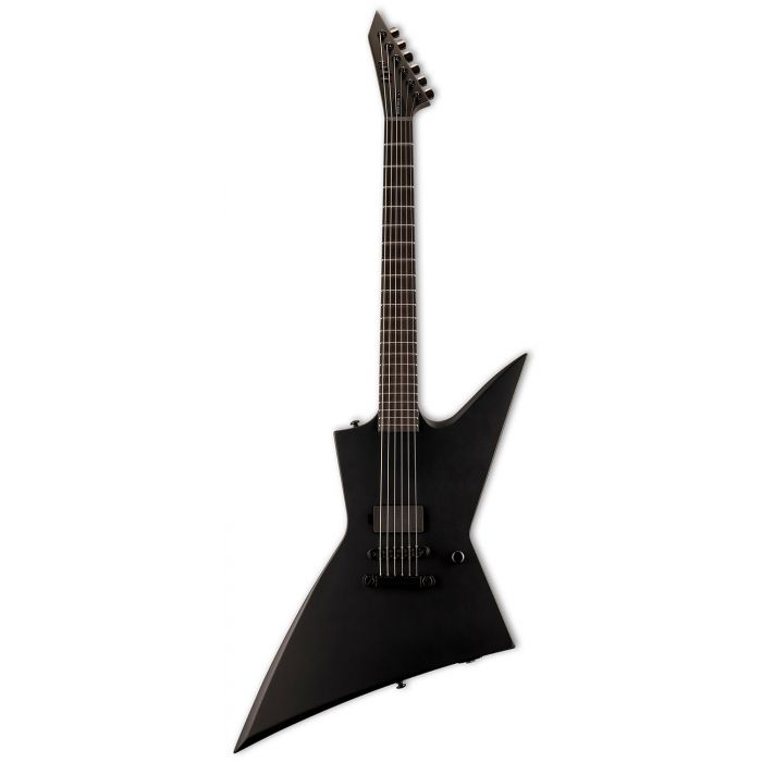 ESP LTD EX-BLACK METAL Electric Guitar, Black Satin front view