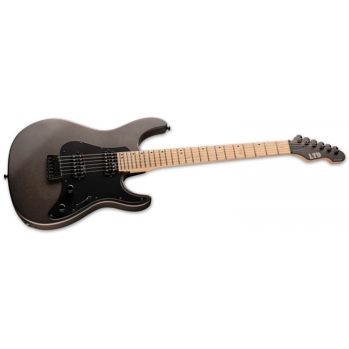 Side-on view of an ESP LTD SN-200HT Electric Guitar, Charcoal Metallic Satin