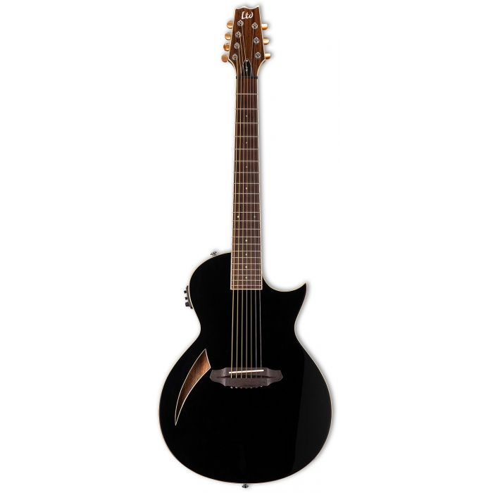 ESP LTD TL-7 BLK Thinline Electric Guitar, Black front view