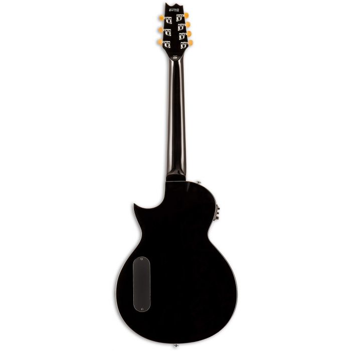 Rear view of an ESP LTD TL-7 BLK Thinline Electric Guitar, Black
