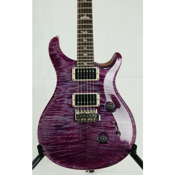 Closeup of the body on a PRS Custom 24 Electric Guitar Pattern Thin, Violet