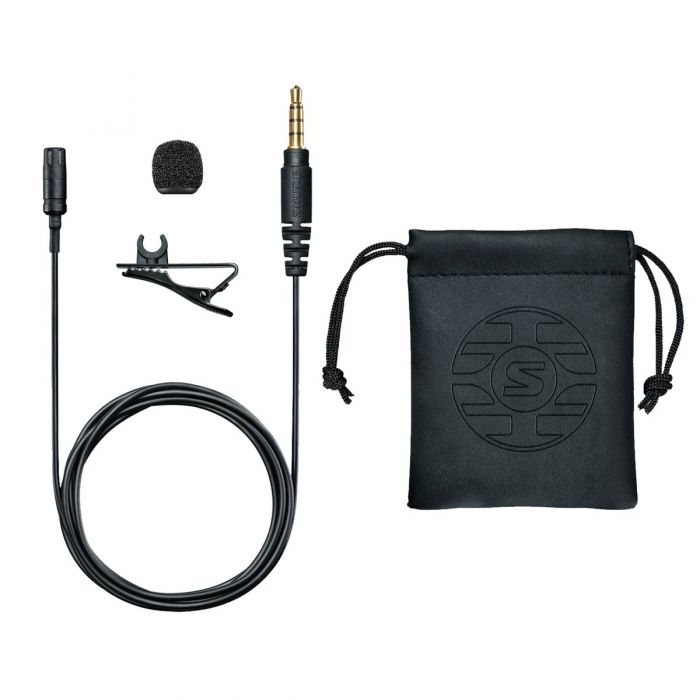 Package overview of the Shure MOTIV MVL Lavalier Microphone for Smartphones and Tablets