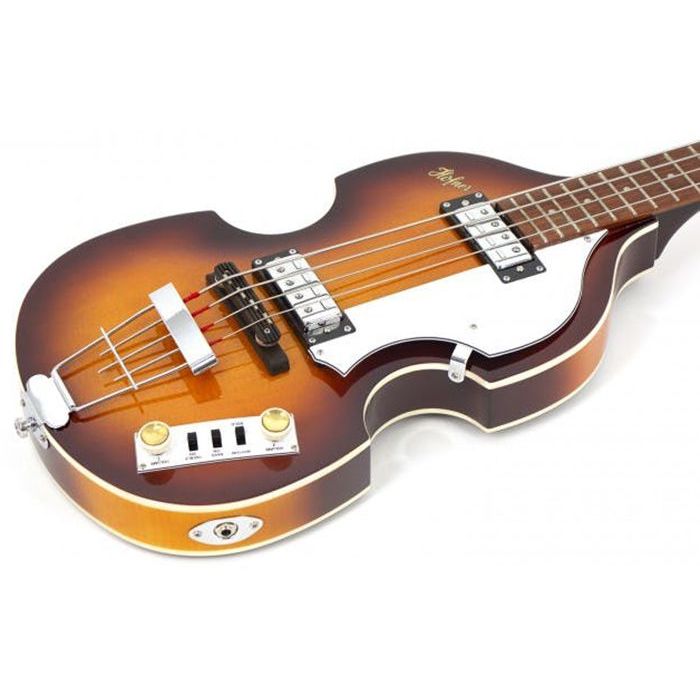 Hardware and pickups on a Hofner Ignition Special Edition Violin Bass, Sunburst