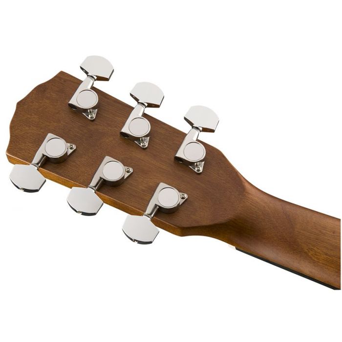 Rear view of the headstock on a Fender FA-15 Three-Quarter Scale Acoustic Guitar, Natural