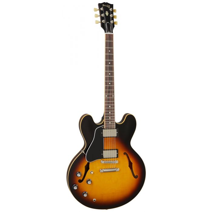 Gibson ES-335 Left-handed Guitar, Vintage Burst front view