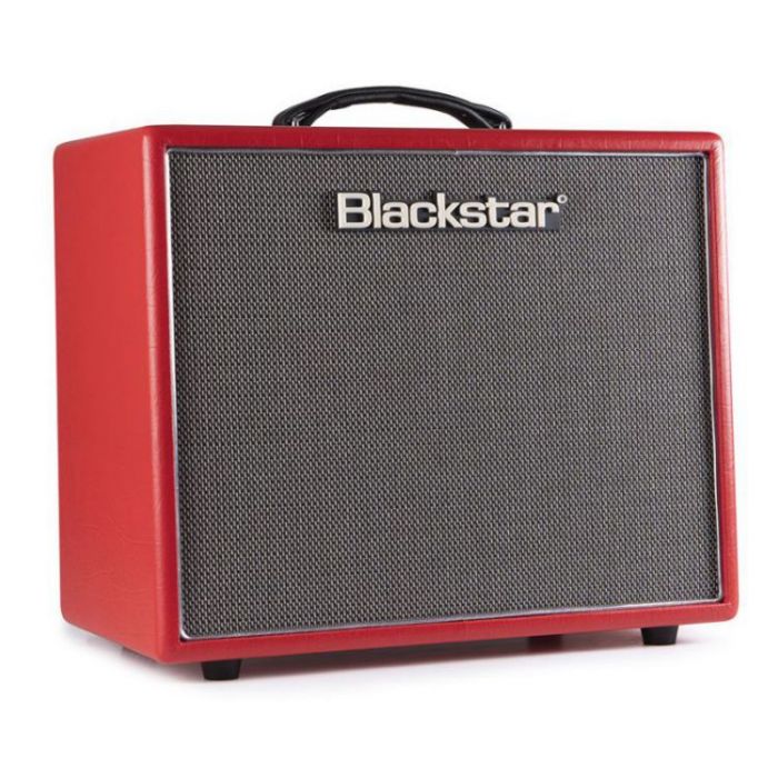 Right angled view of a Blackstar HT-20R MKII Combo Amp, Candy Apple Red