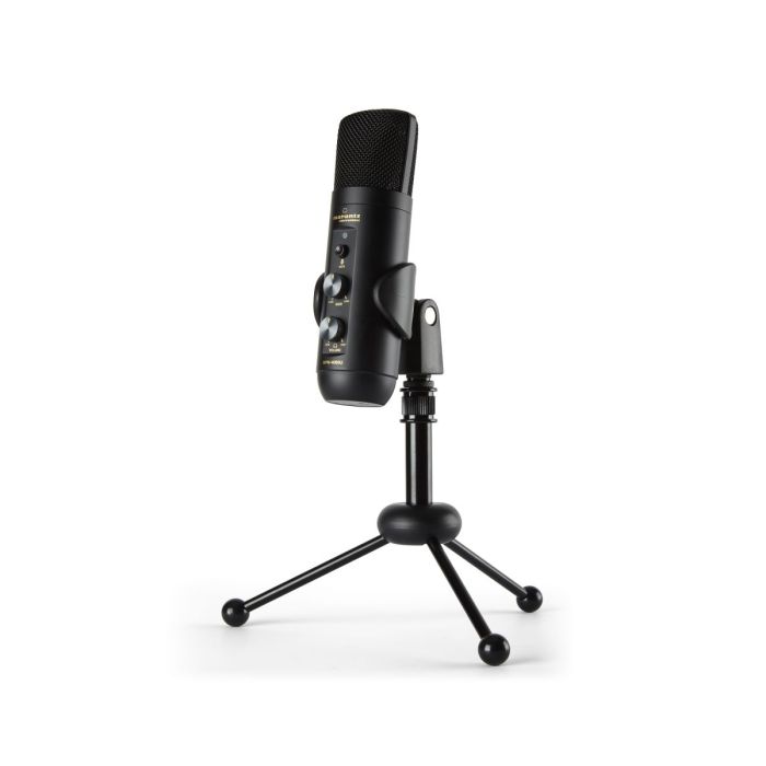 Marantz MPM-4000U Podcasting Microphone in its stand
