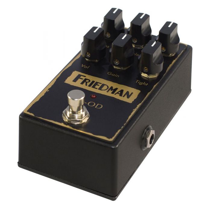Right-angled view of a Friedman BE-OD Overdrive Pedal