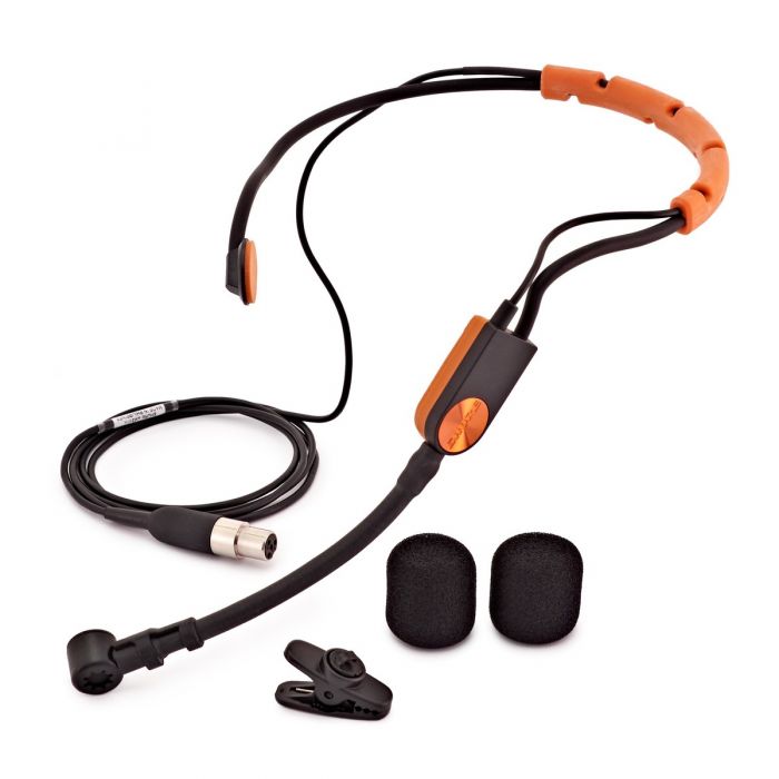 Overview with accessories of the Shure SM31FH-TQG Wireless Fitness Headset Microphone