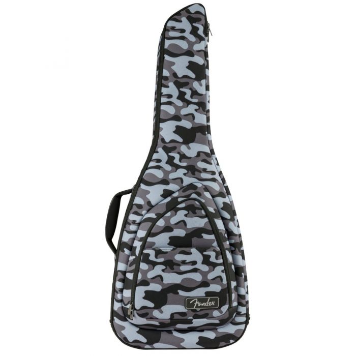 Front view of the Fender FE920 Electric Guitar Gig Bag Winter Camo