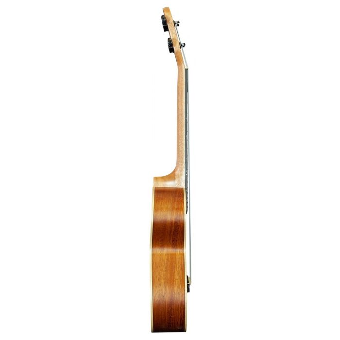 Side view of the Barnes & Mullins Concert Ukulele, Solid Spruce / Mahogany