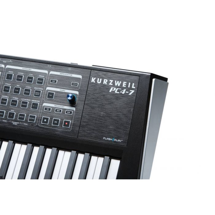 Close up of the keys and controls on the Kurzweil PC4-7 Performance Controller