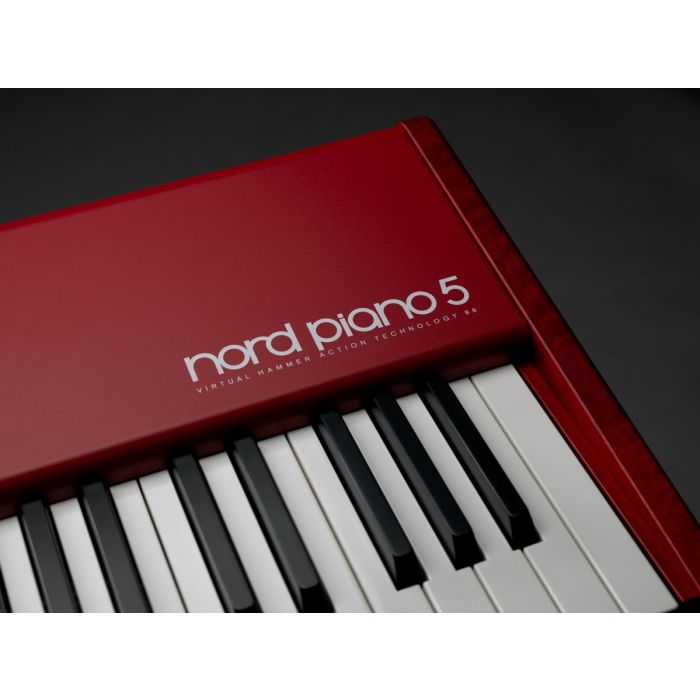 Keys close up on the Nord Piano 5 73 Stage Piano