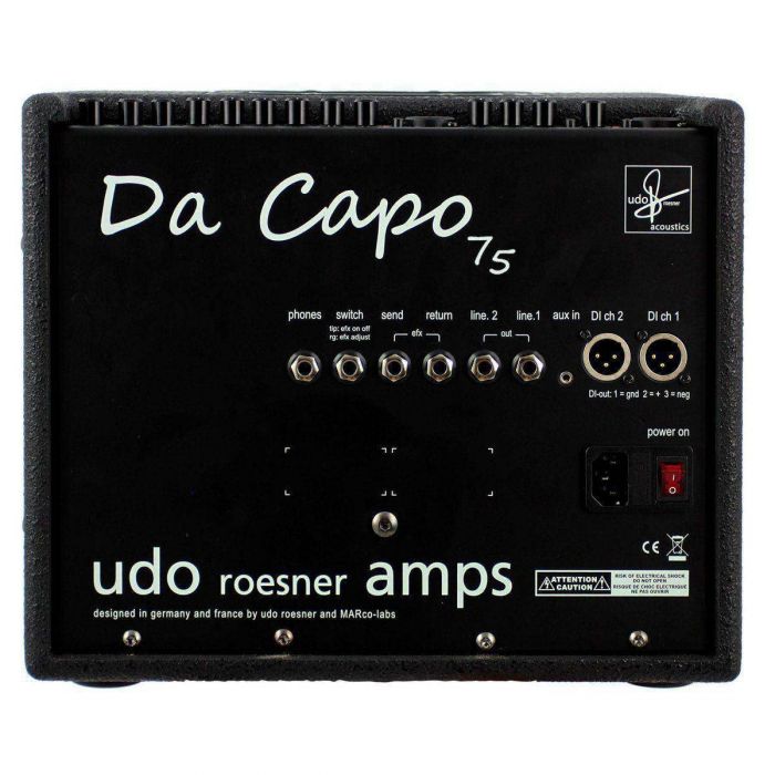 Back view of the Udo Roesner DaCapo 75 Acoustic Amp