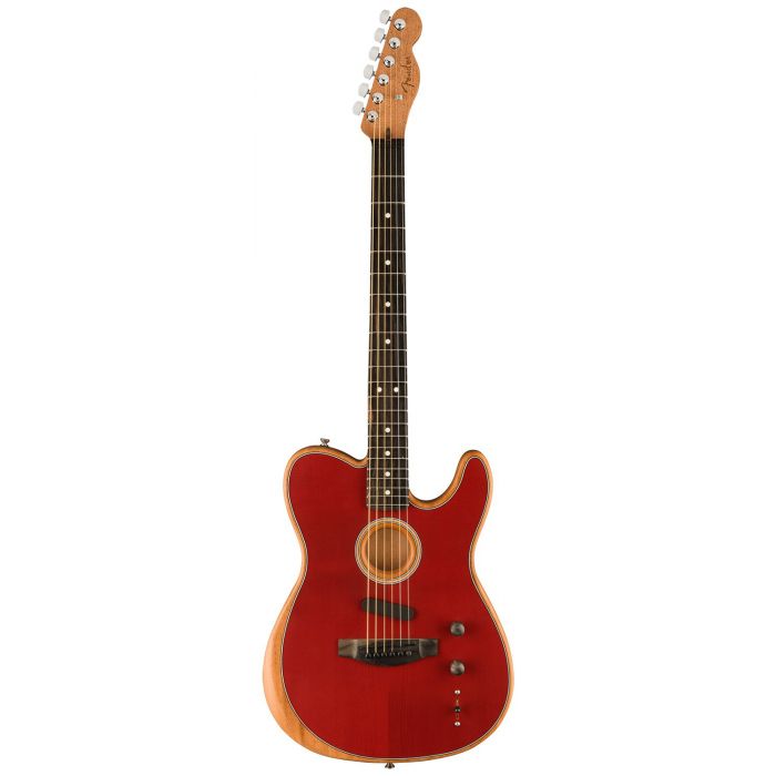 Fender American Acoustasonic Telecaster, Crimson Red front view