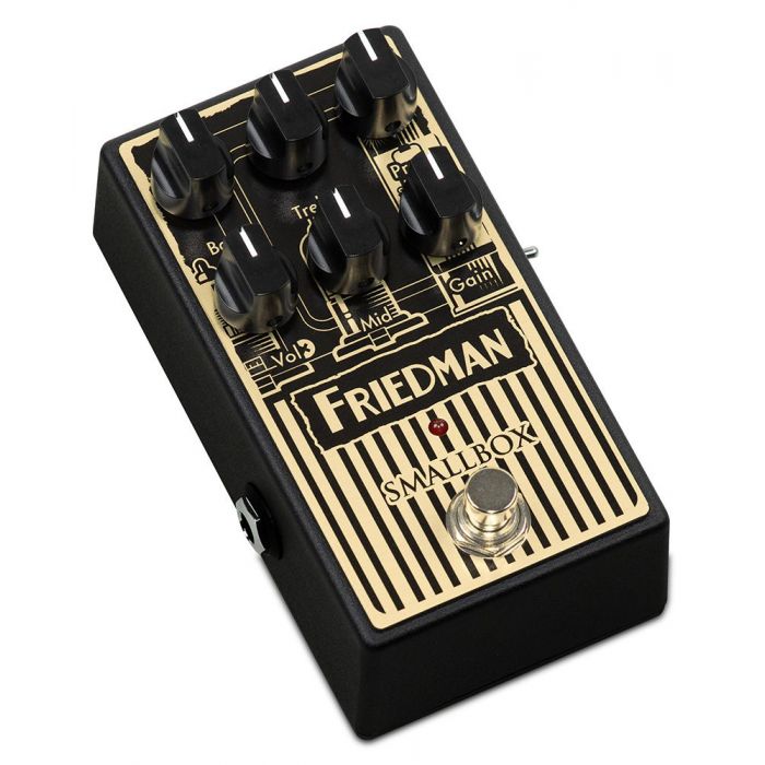 Right-angled view of a Friedman Small Box Overdrive Pedal