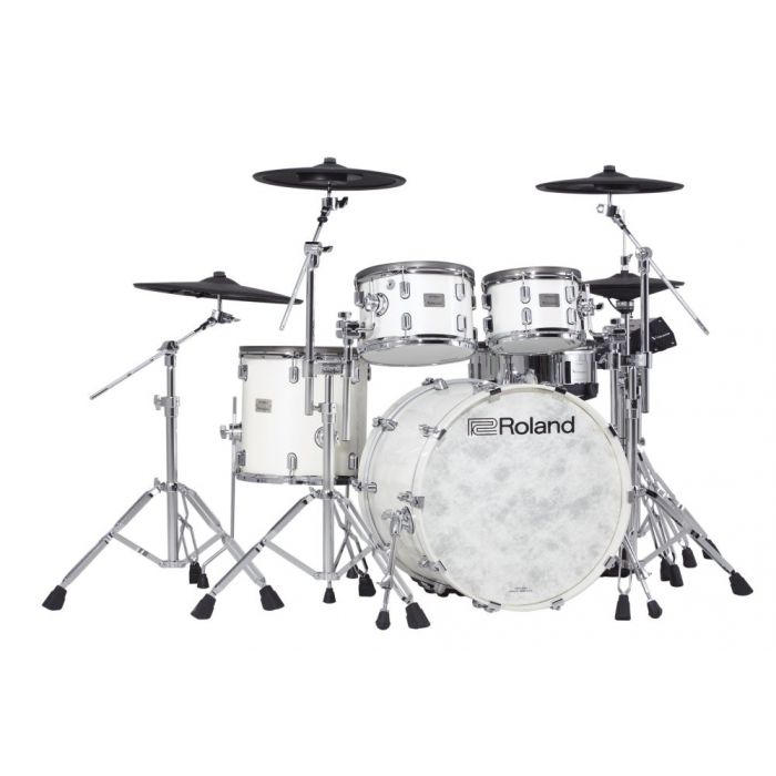 Roland V-Drums Acoustic Design Kit Pearl White Finish full view