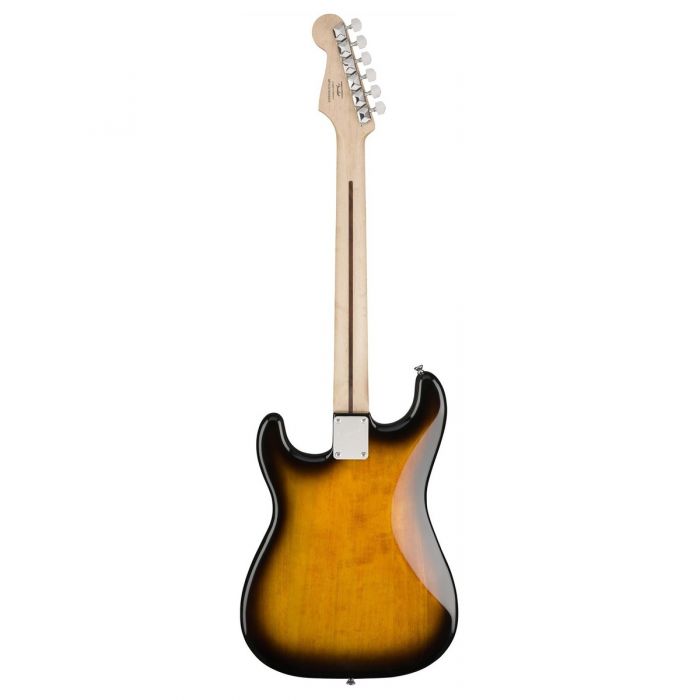 Back view of the Squier Bullet Stratocaster Hardtail Brown Sunburst