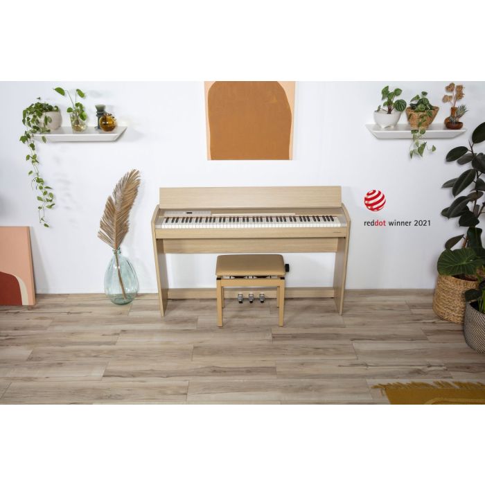 Roland F701 Digital Piano Light Oak Lifestyle 1