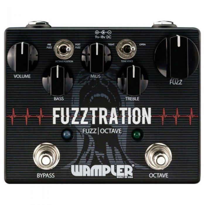 Wampler Fuzztration Fuzz and Octave Pedal top-down view