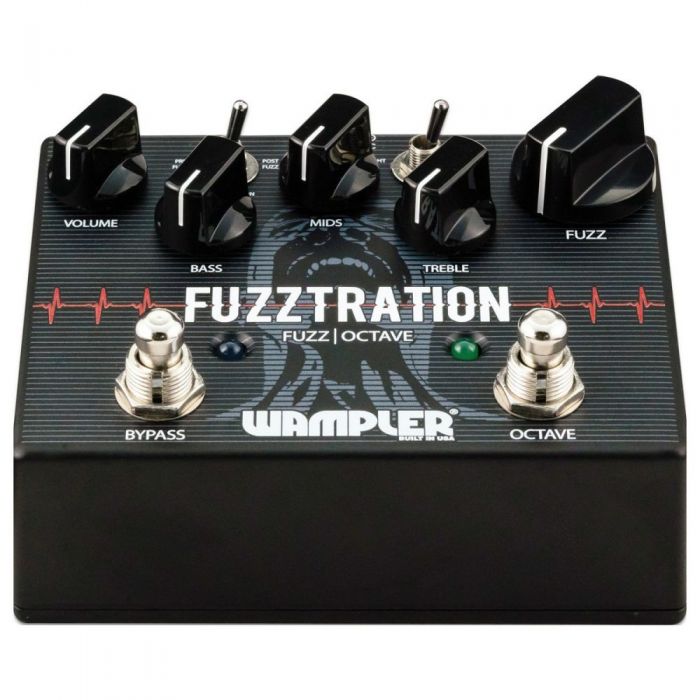 Front view of a Wampler Fuzztration Fuzz and Octave Pedal