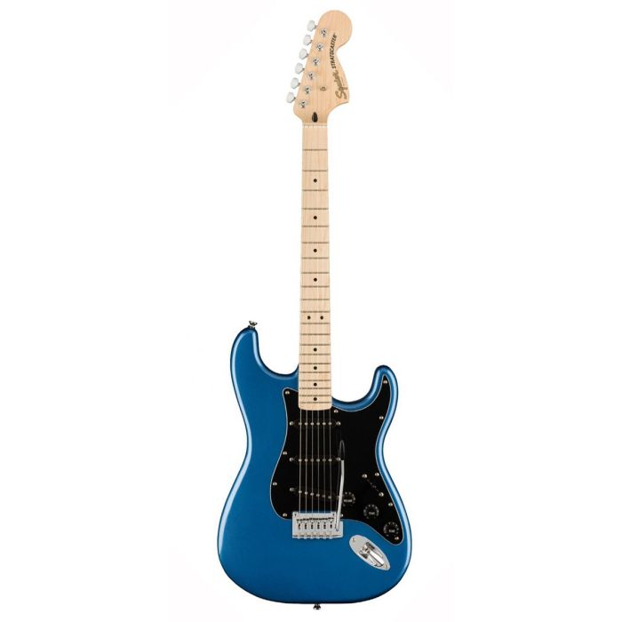 Squier Affinity Stratocaster MN, Black PG, Lake Placid Blue Front View
