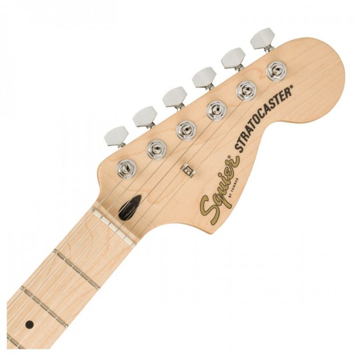 Squier Affinity Stratocaster MN, White PG, Black Headstock Front View