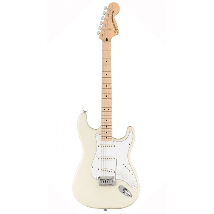 Squier Affinity Stratocaster MN, White PG, Olympic White Front View