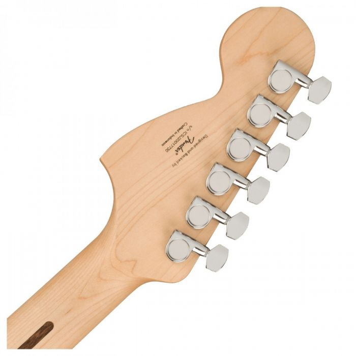 Squier Affinity Stratocaster LRL White PG, 3-Colour Sunburst Headstock Rear
