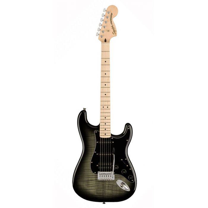 Squier Affinity Stratocaster FMT HSS MN, Black PG, Black Burst Front View