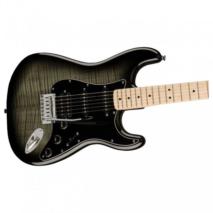 Squier Affinity Stratocaster FMT HSS MN, Black PG, Black Burst Front Body View