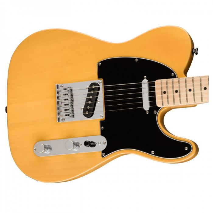 Squier Affinity Telecaster MN, Black PG, Butterscotch Blonde Body Front Detail