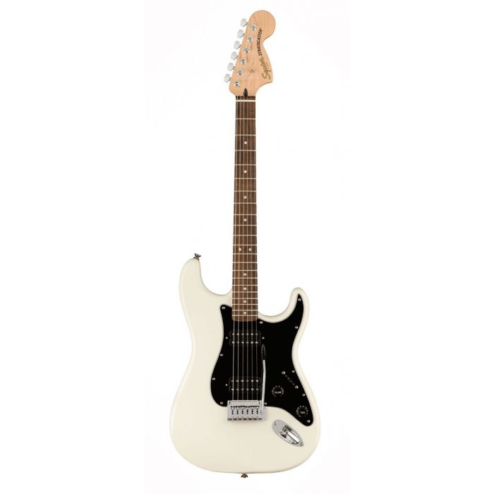 Squier Affinity Stratocaster HH LRL Black PG, Olympic White Front View