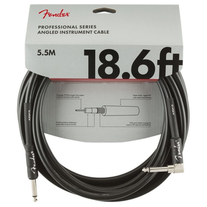 Overview of the Fender Professional Series Instrument Cable Straight/Angle 18.6 Black