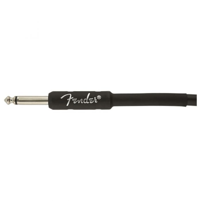 Close up of the straight connector on the Fender Professional Series Instrument Cable Straight/Angle 18.6 Black